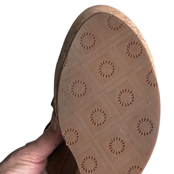 UGG Brown Marta Wedge Sandals with Cork Wedge Heel Size 10 - Picture 12 of 13